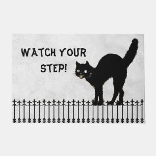 Tapete Silhueta de Gato Preto de Halloween