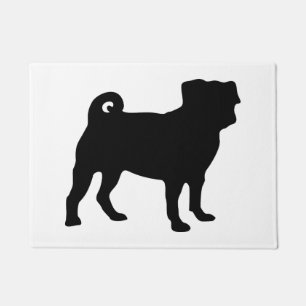 Tapete Silhueta preta do Pug - design simples do vetor