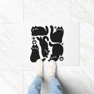 Tapete Silhuettes de Gato Negro - Design de Felino Cinto
