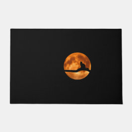 Tapete Silhute de um Gato Negro em uma Árvore