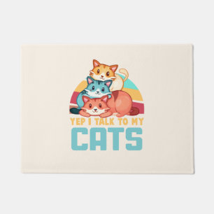 Tapete Sim, falo com o meu Design de Trio Gato Adorável d