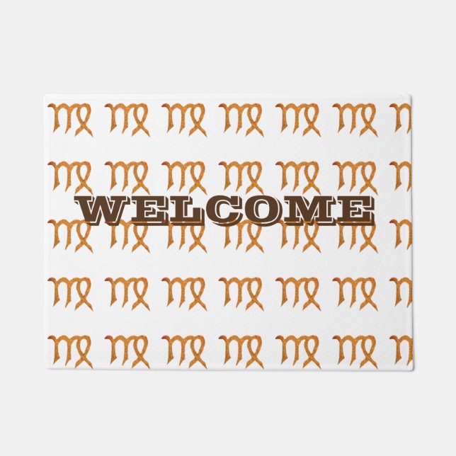 Tapete Símbolo de Astrologia do Ouro Virgo (Frente)