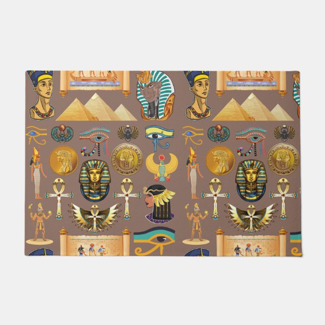 Tapete Símbolo de Padrão Hieroglífico do Antigo Egito (Frente)