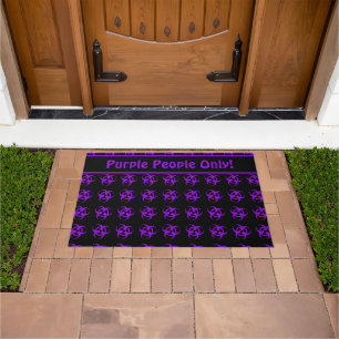 Tapete Símbolo de Risco Roxo - Porta com Texto