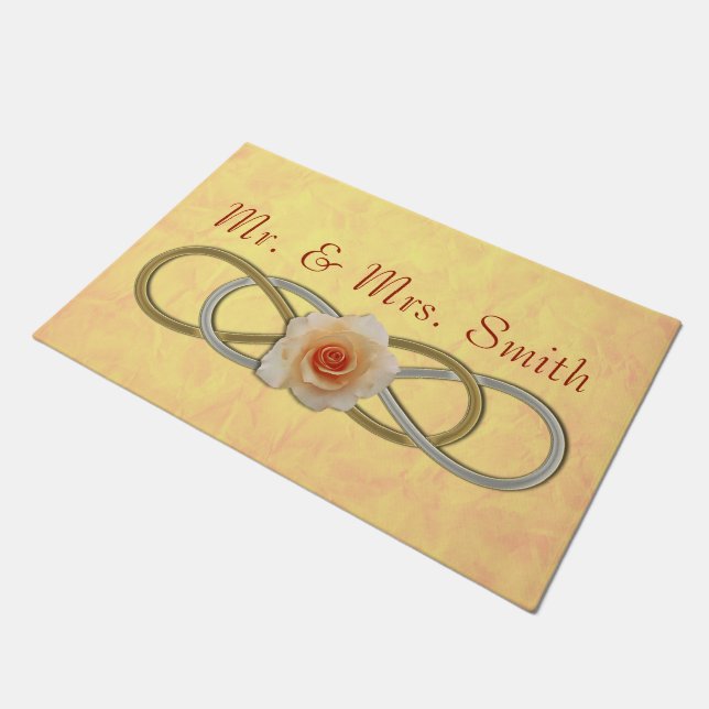 Tapete Símbolo Infinito Duplo - Rosa dourado prata (Inclinado)