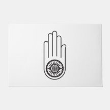 Símbolo jain de Ahimsa (Mão da Não-Violência)