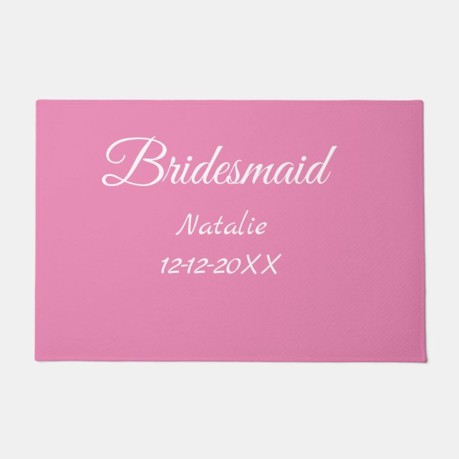 Tapete Simple minimal pink bridesmaid add name year text  (Frente)