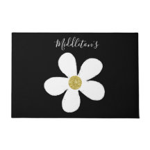 Simples Black White Daisy Dourada Family