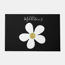 Tapete Simples Black White Daisy Dourada Family