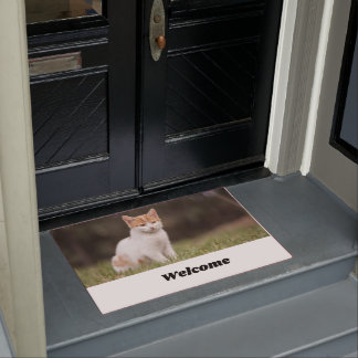 Tapete Simples guião, bonitinho gato, bem-vindo