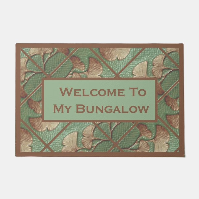 Tapete Sinal de Boas-vindas com Folhas Gingko (Frente)