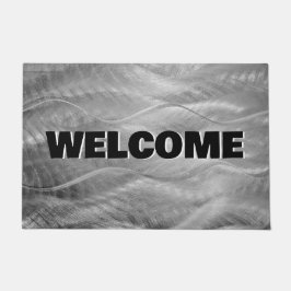 Tapete Sinal de boas-vindas na Abstrato de metal escovado