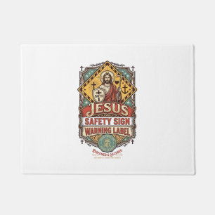 Tapete Sinal de Segurança Jesus Etiqueta de Aviso Sinal d