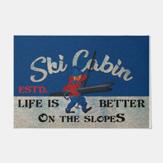 Tapete Ski Cabin Retro Rug, Life Is Better On The Slopes