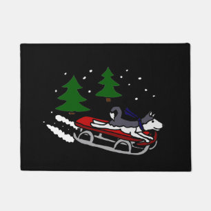 Tapete Sledding engraçado do rouco Siberian