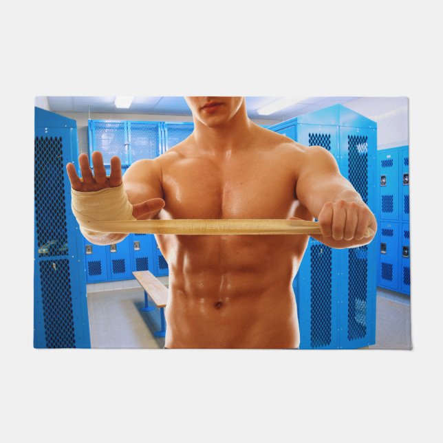 Tapete SlipperyJoe muscular homem abdominal quarto de ves (Frente)