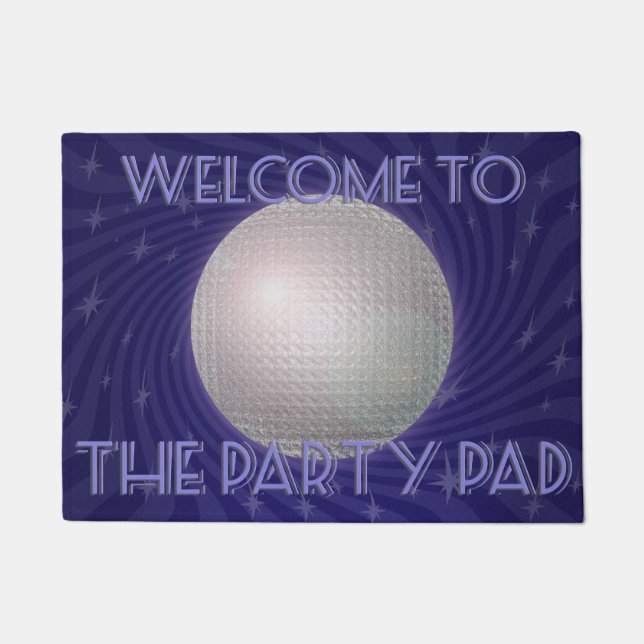 Tapete Slogan do Party Pad Divertido Disco Ball Fiesta (Frente)