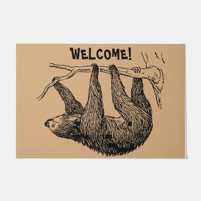 Tapete Sloth Lover Gift, Sloth Welcome Doormat (Frente)