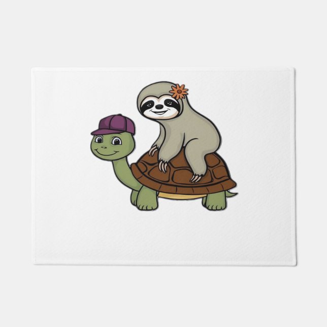 Tapete Sloth riding a turtle Classic T-Shirt (Frente)