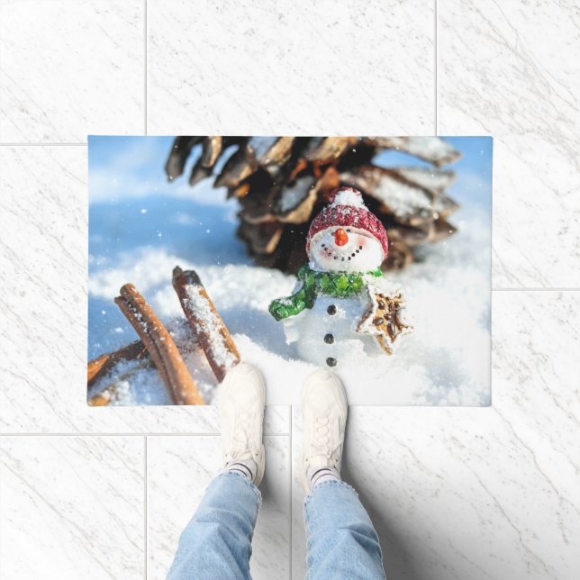 Tapete Smiley Little Snowman Em Red Hat (Interior)