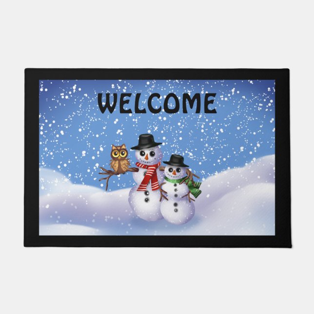 Tapete Snowman Winter Door Mat (Frente)