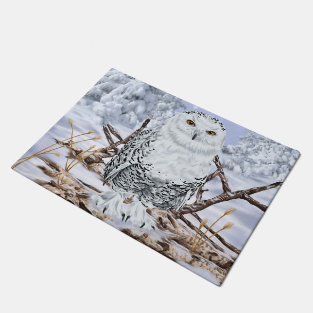 Tapete Snowy Owl em neve (Inclinado)