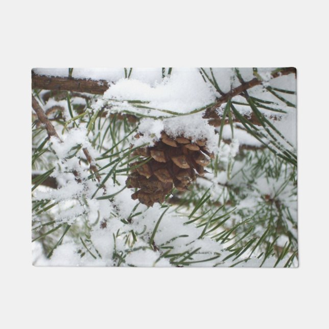 Tapete Snowy Pine Cone I Winter Nature Photoshop (Frente)