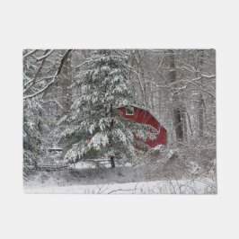 Tapete Snowy Red Barn