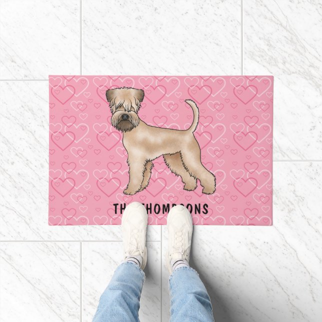 Tapete Soft-Coated Wheaten Terrier Cão Amor Padrão Coraçã (Interior)