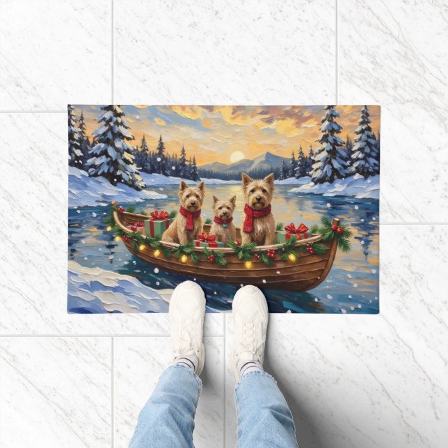 Tapete Soft Coated Wheaten Terrier Christmas Boat Holiday (Interior)