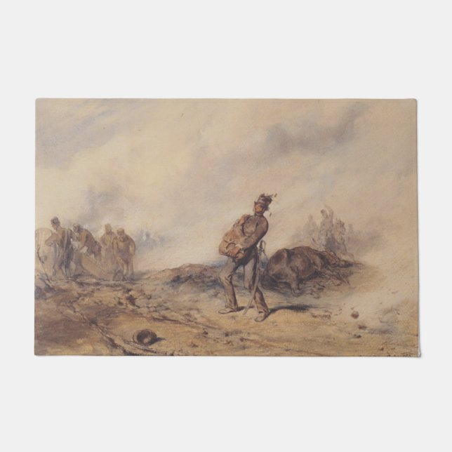 Tapete Soldado ferido após a batalha (cena de guerra) (Frente)