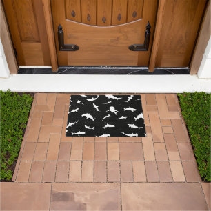 Tapete Sombra branca de peixes-tubarão no espaço de galáx