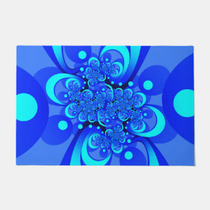 Tapete Sombras da Arte Fractal Abstrato Moderna Azul