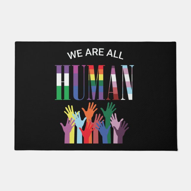 Tapete Somos Todos Mãos Coloridas Humanas (Frente)