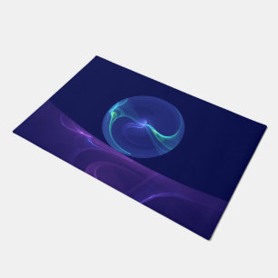 Tapete Sonho Abstrato de Arte Fractal Roxo Azul Luminoso