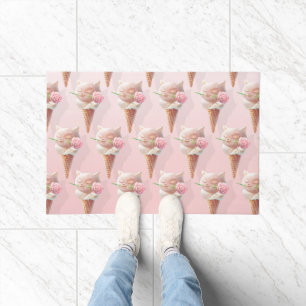 Tapete Sorvete Rosa de Verão Cone