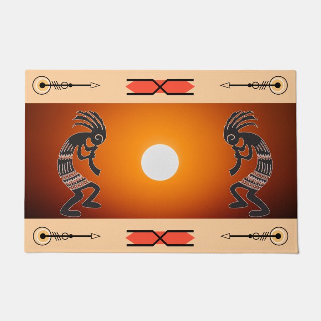 Tapete Southwestern Sun Kokopelli Doormat (Frente)