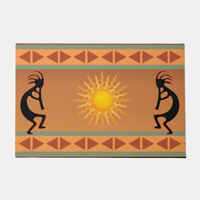Tapete Southwestern Sun Kokopelli Doormat (Frente)