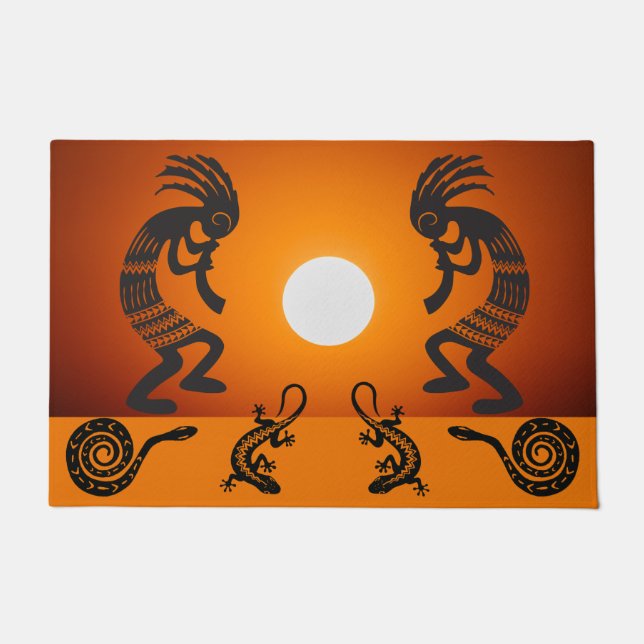 Tapete Southwestern Sun Kokopelli Doormat (Frente)