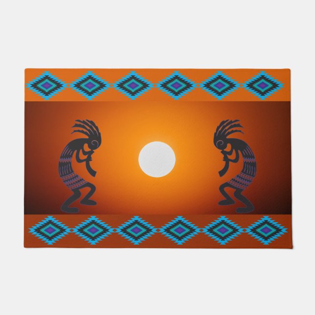 Tapete Southwestern Sun Kokopelli Doormat (Frente)
