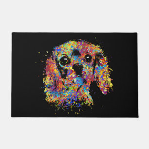 Tapete Spaniel de rei Charles descuidado colorido