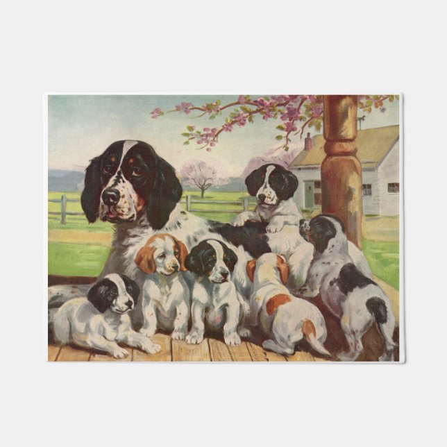 Tapete springer spaniel e cachorros (Frente)