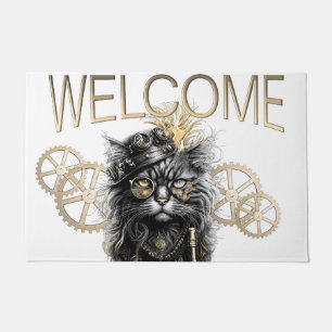 Tapete Sprocket-Paws O Gato Steampunk Funky Bem-vindo