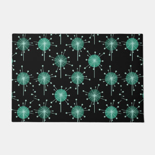 Tapete Sputnik Starburst Flores Negras