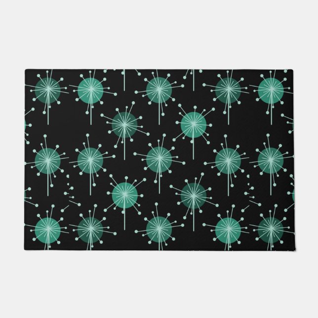 Tapete Sputnik Starburst Flores Negras (Frente)