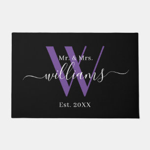 Tapete Sr. Elegante E Sra. Black Purple Monogramme