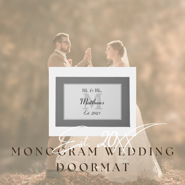 Tapete Sr. Elegante e Sra. Monograma (Monogrammed Wedding Doormat)