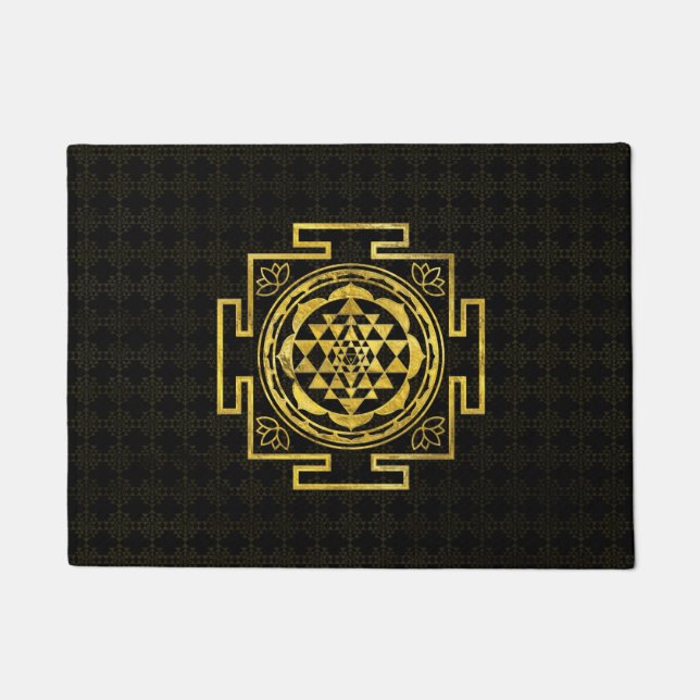 Tapete Sri dourado Yantra/Sri Chakra (Frente)