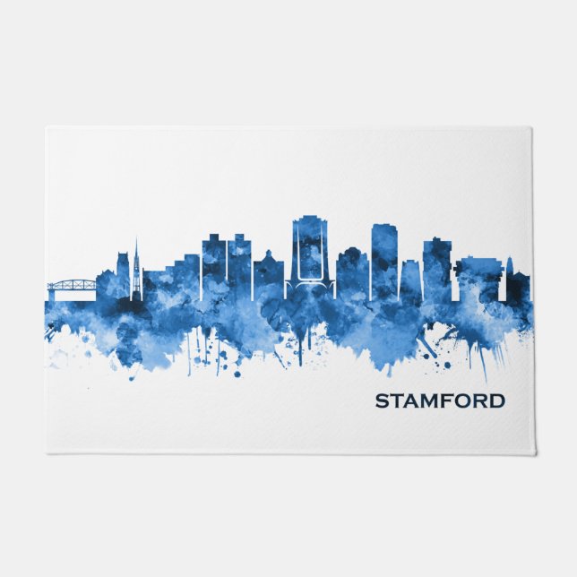 Tapete Stamford Connecticut Skyline Blue (Frente)