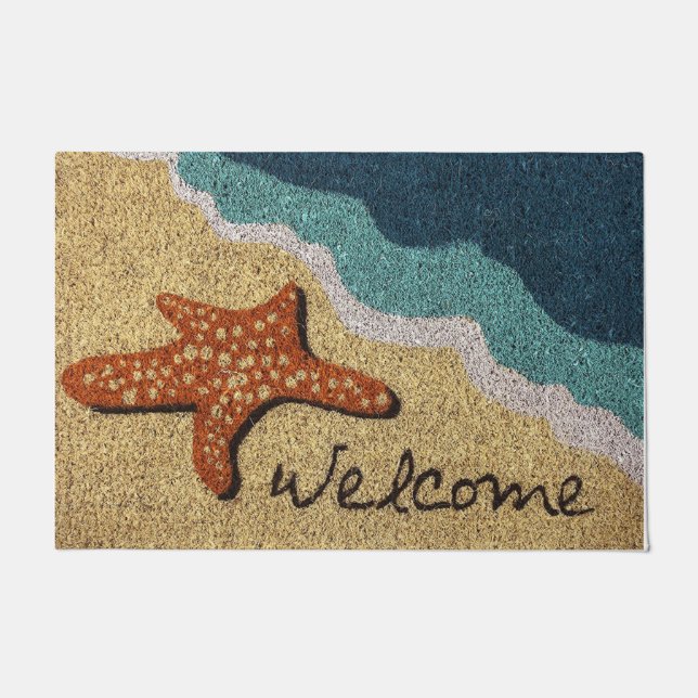 Tapete Starfish Welcome Doormat, Beach Doormat, Verão (Frente)